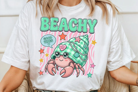 Beachy Cute Hermit Crab PNG Sublimation designartist 
