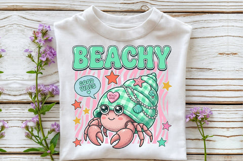 Beachy Cute Hermit Crab PNG Sublimation designartist 