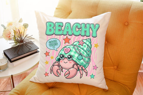 Beachy Cute Hermit Crab PNG Sublimation designartist 