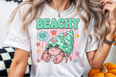 Beachy Cute Hermit Crab PNG Sublimation designartist 