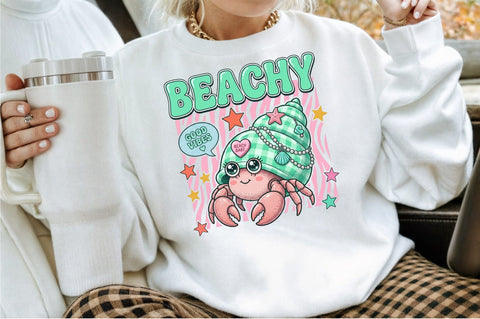 Beachy Cute Hermit Crab PNG Sublimation designartist 