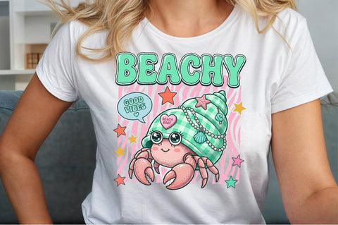 Beachy Cute Hermit Crab PNG Sublimation designartist 