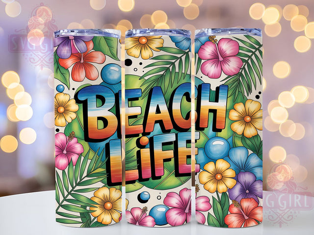 Beachy Vibes Summer Tumbler, Beach Lover Gift, Coastal Living Present, Ocean Theme Tumbler, Vacation Drinkware, Beachy Vibes Design, Sublimation Template Sublimation SvggirlplusArt 