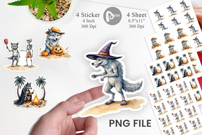 Beachy Werewolf Howls Sticker Sublimation artnoy 