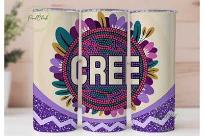 Beaded Floral CREE Tumbler Wrap Sublimation PixelChick 