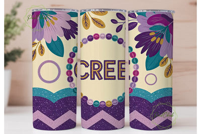 Beaded Floral CREE Tumbler Wrap Sublimation PixelChick 