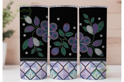 Beaded Floral Mosaic Tumbler Wrap Sublimation PixelChick 