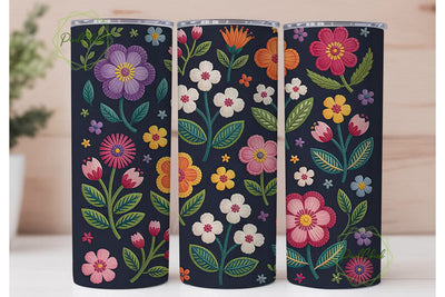Beaded Floral Tumbler Wrap Sublimation PixelChick 