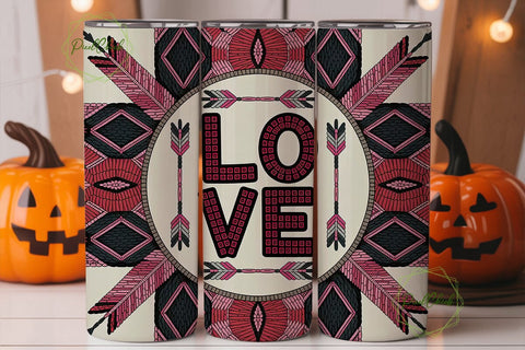 Beaded Love Tumbler Wrap Sublimation PixelChick 