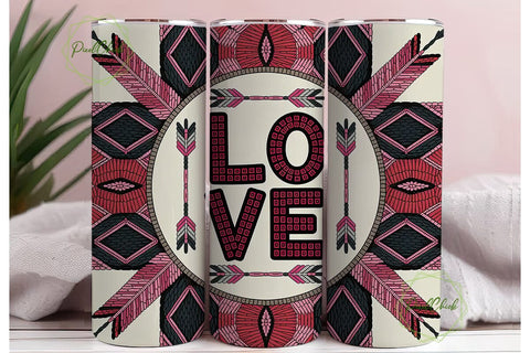 Beaded Love Tumbler Wrap Sublimation PixelChick 