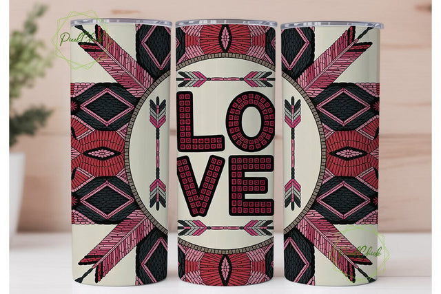 Beaded Love Tumbler Wrap Sublimation PixelChick 