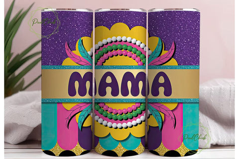 Beaded Mama Tumbler Wrap PNG Sublimation PixelChick 