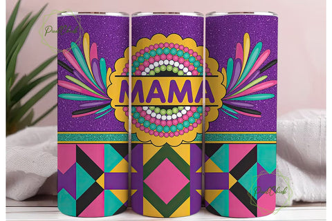 Beaded Mama Tumbler Wrap PNG Sublimation PixelChick 