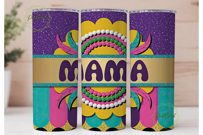 Beaded Mama Tumbler Wrap PNG Sublimation PixelChick 