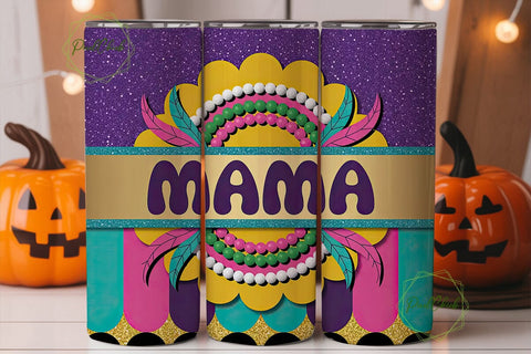 Beaded Mama Tumbler Wrap PNG Sublimation PixelChick 