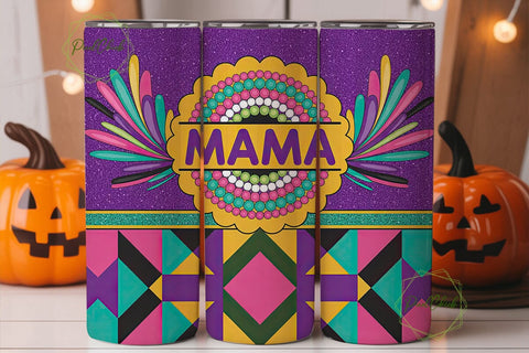 Beaded Mama Tumbler Wrap PNG Sublimation PixelChick 