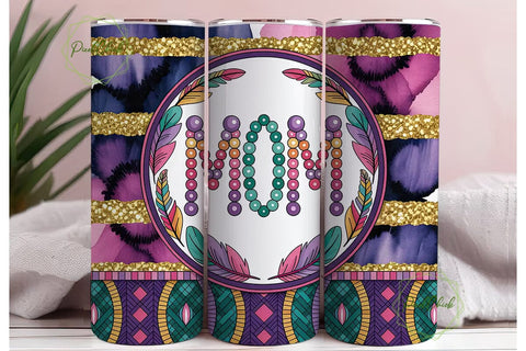 Beaded Mom Tumbler Design Sublimation PixelChick 