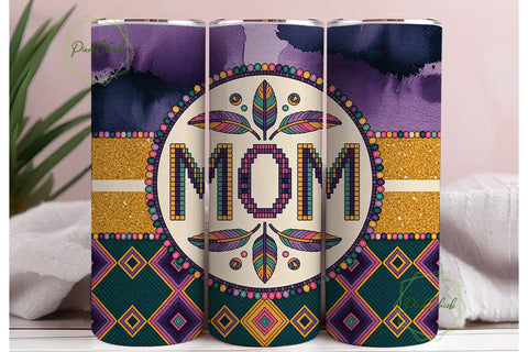 Beaded Mom Tumbler Design Sublimation PixelChick 