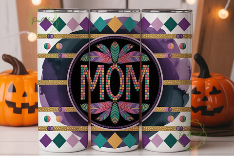 Beaded Mom Tumbler Design Sublimation PixelChick 