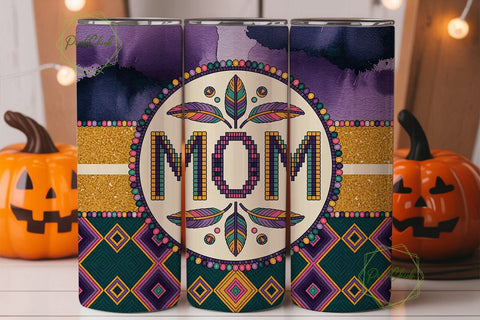 Beaded Mom Tumbler Design Sublimation PixelChick 