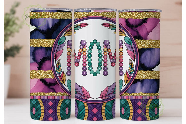 Beaded Mom Tumbler Design Sublimation PixelChick 