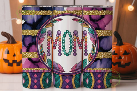 Beaded Mom Tumbler Design Sublimation PixelChick 