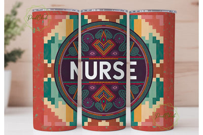 Beaded Nurse 20oz Tumbler Wrap Sublimation PixelChick 