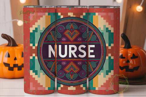 Beaded Nurse 20oz Tumbler Wrap Sublimation PixelChick 