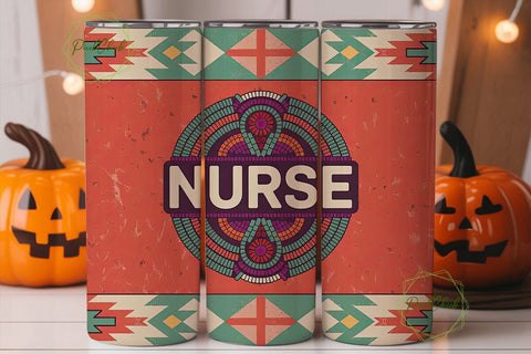 Beaded Nurse 20oz Tumbler Wrap Sublimation PixelChick 
