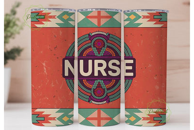 Beaded Nurse 20oz Tumbler Wrap Sublimation PixelChick 