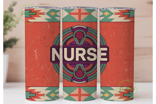 Beaded Nurse 20oz Tumbler Wrap Sublimation PixelChick 