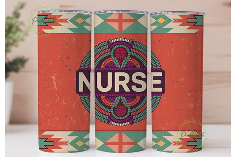 Beaded Nurse 20oz Tumbler Wrap Sublimation PixelChick 