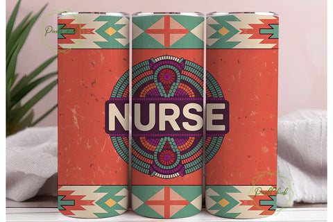 Beaded Nurse 20oz Tumbler Wrap Sublimation PixelChick 