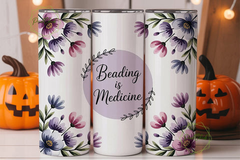 Beading is Medicine 20oz Tumbler Wrap Sublimation PixelChick 
