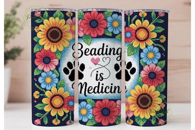Beading is Medicine 20oz Tumbler Wrap Sublimation PixelChick 