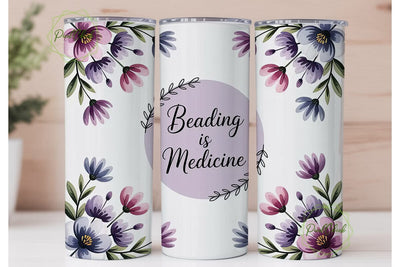 Beading is Medicine 20oz Tumbler Wrap Sublimation PixelChick 