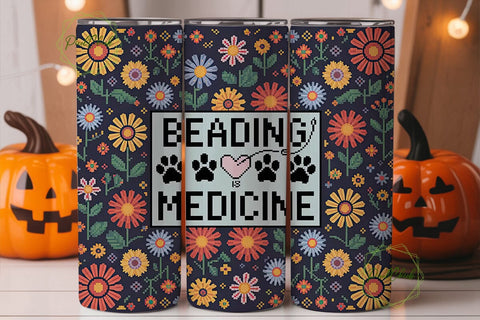 Beading is Medicine 20oz Tumbler Wrap Sublimation PixelChick 