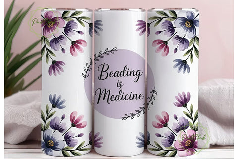 Beading is Medicine 20oz Tumbler Wrap Sublimation PixelChick 