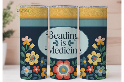 Beading is Medicine Tumbler Wrap Sublimation PixelChick 