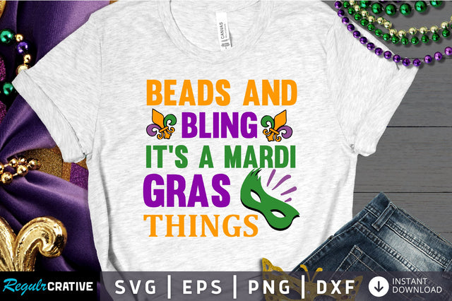 beads and bling its a mardi gras things Svg Design SVG Regulrcrative 