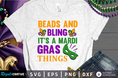 beads and bling its a mardi gras things Svg Design SVG Regulrcrative 