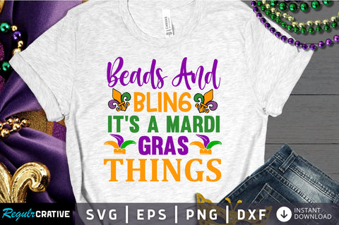 beads and bling its a mardi gras things Svg Design SVG Regulrcrative 