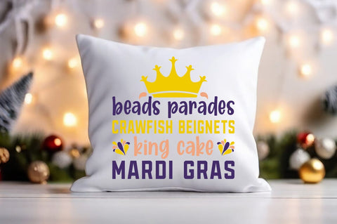 Beads Parades Crawfish Beignets King Cake Mardi Gras SVG Design SVG Designangry 
