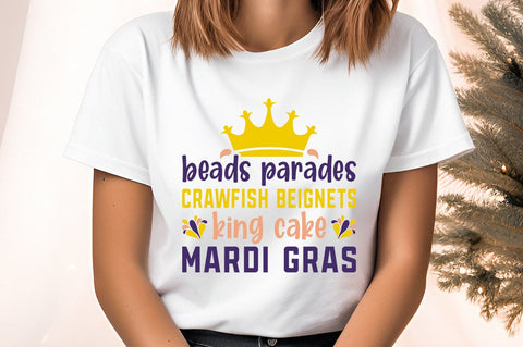 Beads Parades Crawfish Beignets King Cake Mardi Gras SVG Design SVG Designangry 