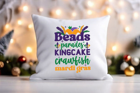 Beads parades king cake crawfish mardi gras SVG Design SVG Designangry 