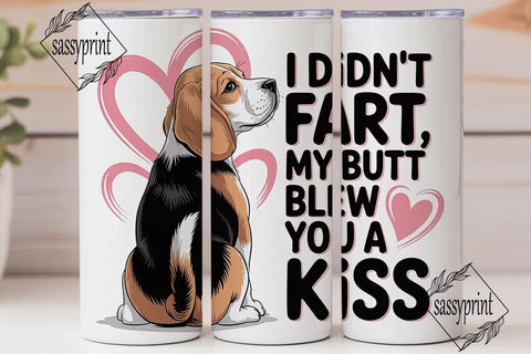 Beagle Butt Kiss 20oz Tumbler Wrap Sublimation sassyprint 