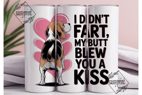 Beagle Butt Kiss 20oz Tumbler Wrap Sublimation sassyprint 