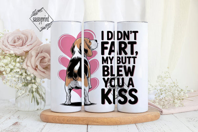 Beagle Butt Kiss 20oz Tumbler Wrap Sublimation sassyprint 