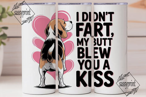 Beagle Butt Kiss 20oz Tumbler Wrap Sublimation sassyprint 