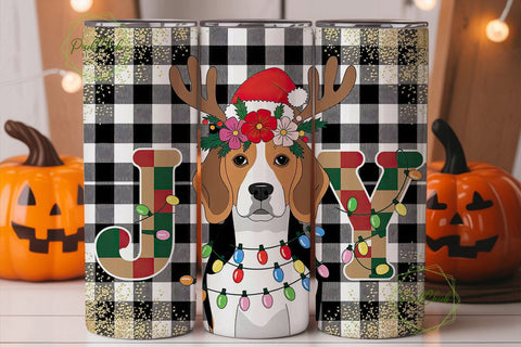 Beagle Christmas Tumbler Wrap Sublimation PixelChick 